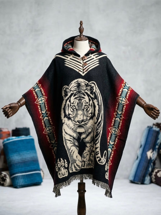 Tiger HandMade Wool Poncho