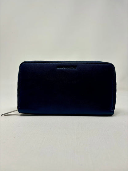 Portefeuille en cuir bleu marine - Anna