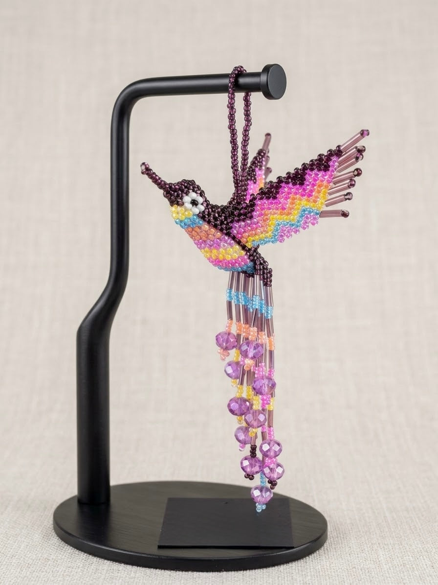 Purple Beaded Humming Bird
