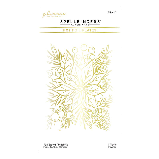 Full Bloom Poinsettia Hot Foil Plate from the Glimmer for the Holidays Collection