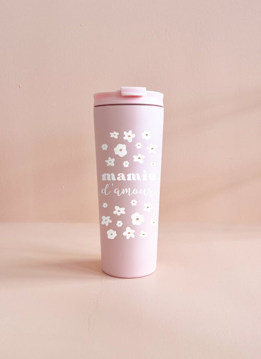 Gobelet isotherme 24oz - rose Mamie d'amour