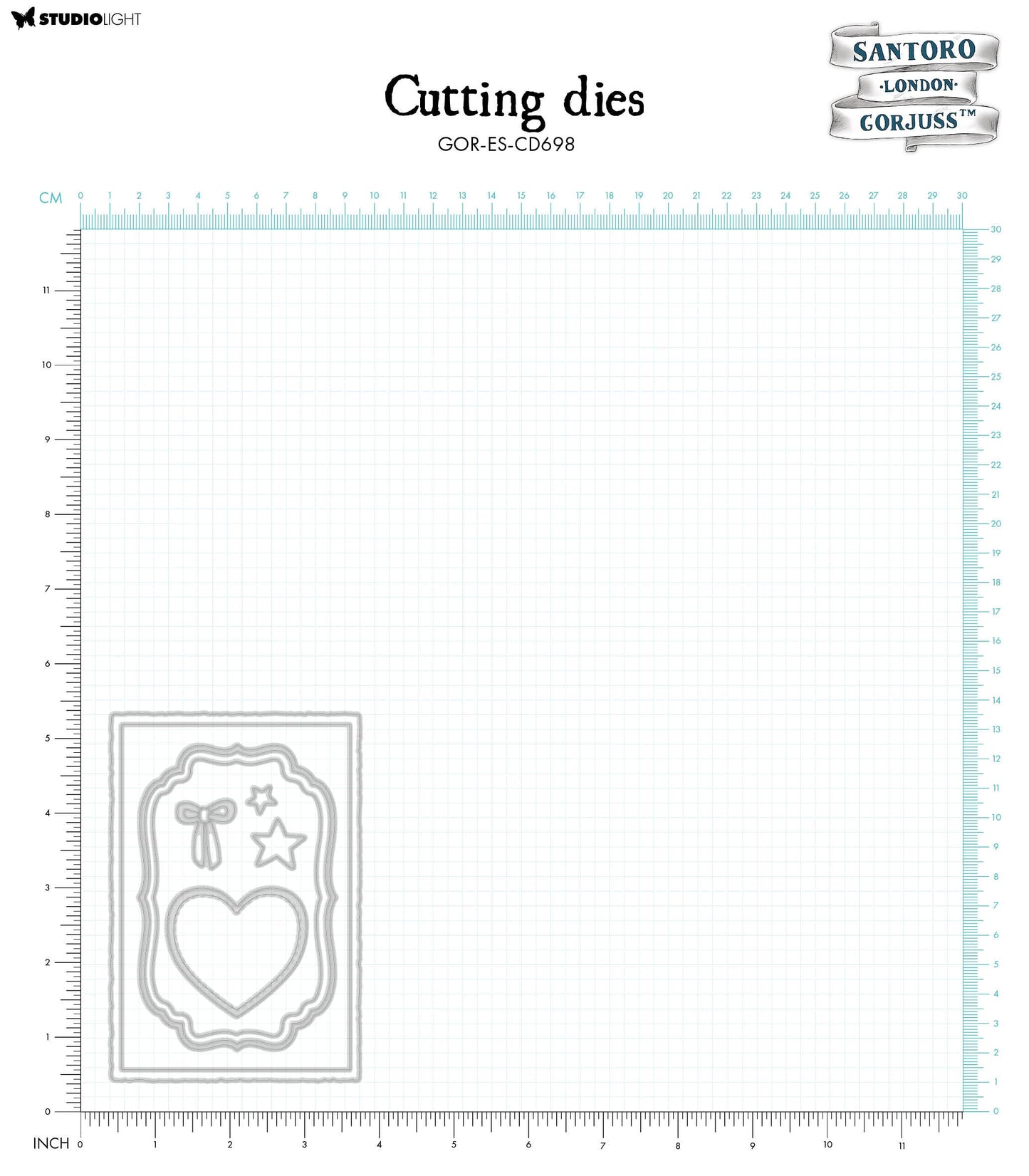SAN Cutting Dies Frames & Labels Gorjuss Essentials 85x125x2mm 8 PC nr.698