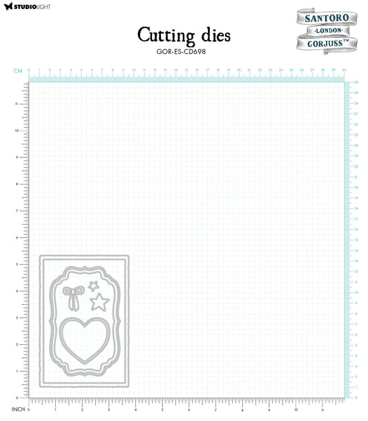 SAN Cutting Dies Frames & Labels Gorjuss Essentials 85x125x2mm 8 PC nr.698