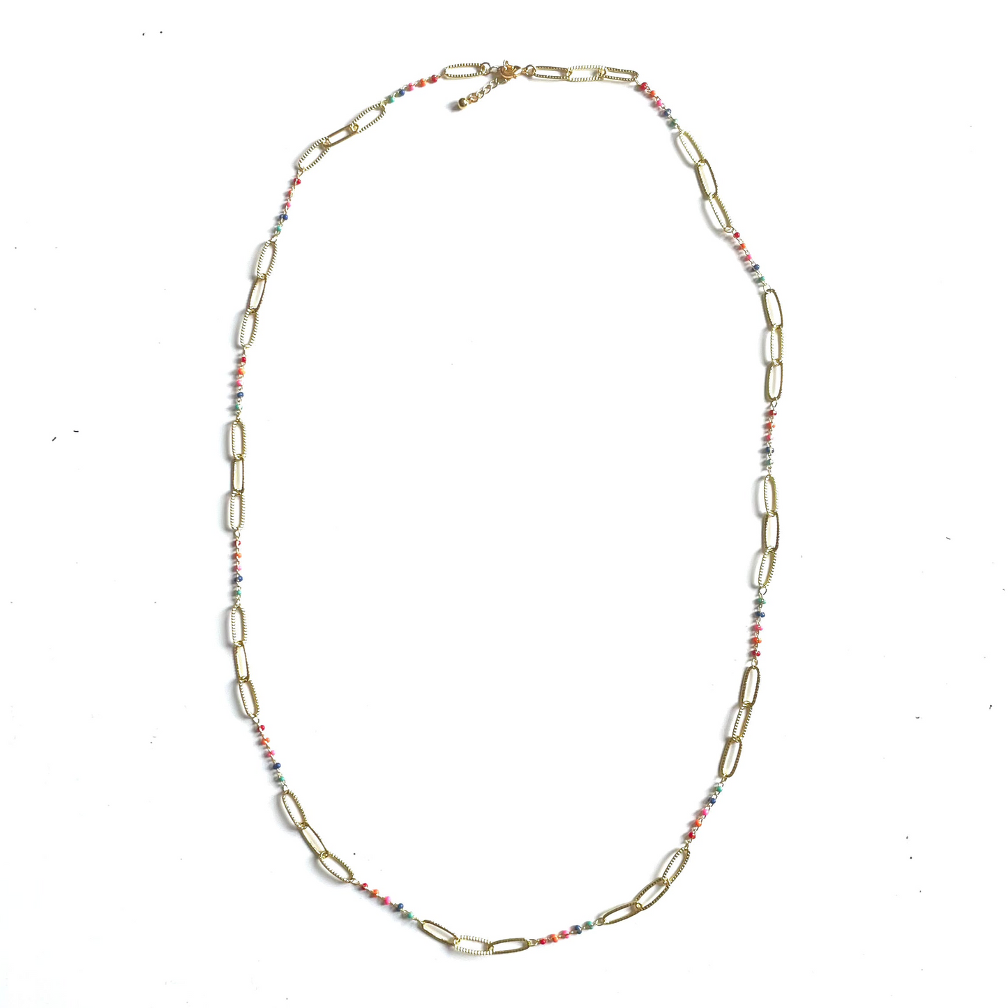 Long Chainlink Necklace with Enamel