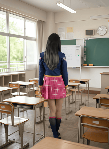 Anime Style Cosplay Halloween Costume Set School Uniform with Jacket and Skirt
