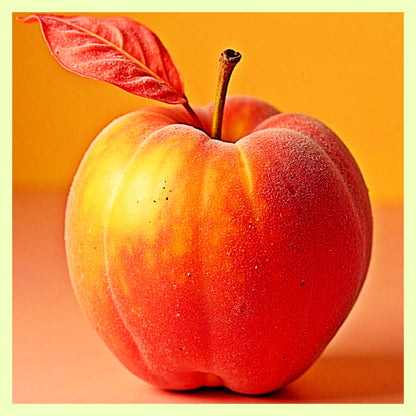 Surreal Red Peach Apple Hybrid - High-Res 8192px Square Digital Art