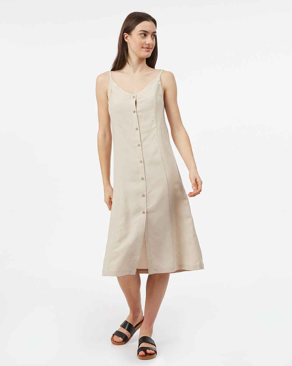 Button Front Linen Dress
