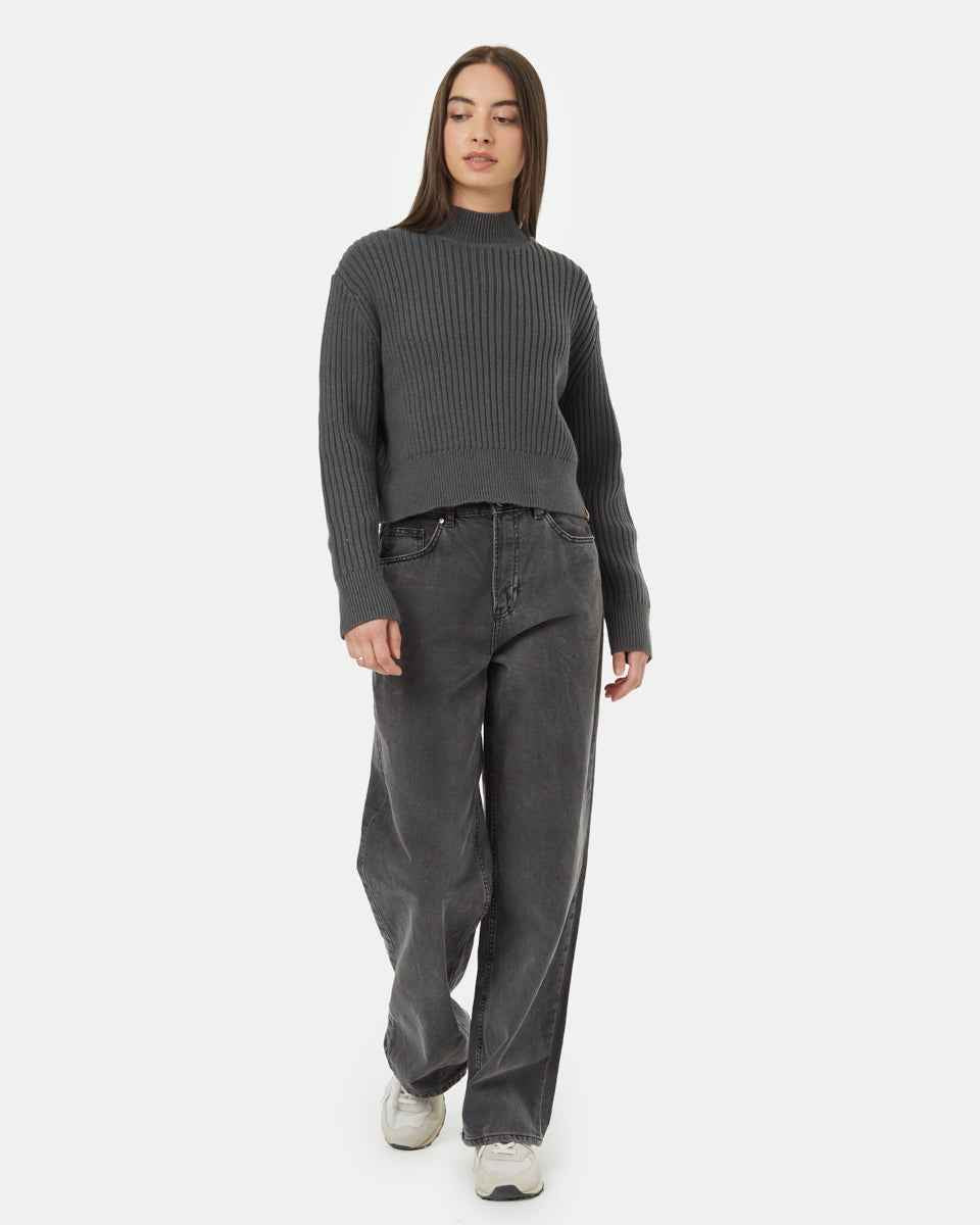 Highline Rib Cropped Mock Neck