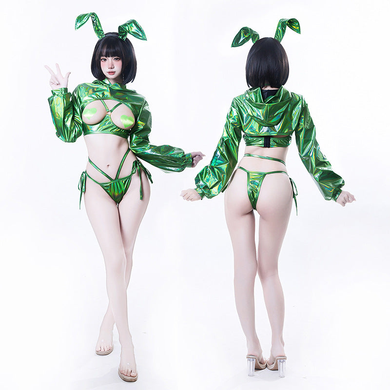 Anime Bunny Girl Style Neo Chrome Swimwear Sexy Bikini Cosplay Lingerie