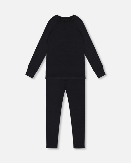 Merino Wool Base Layer Set Black
