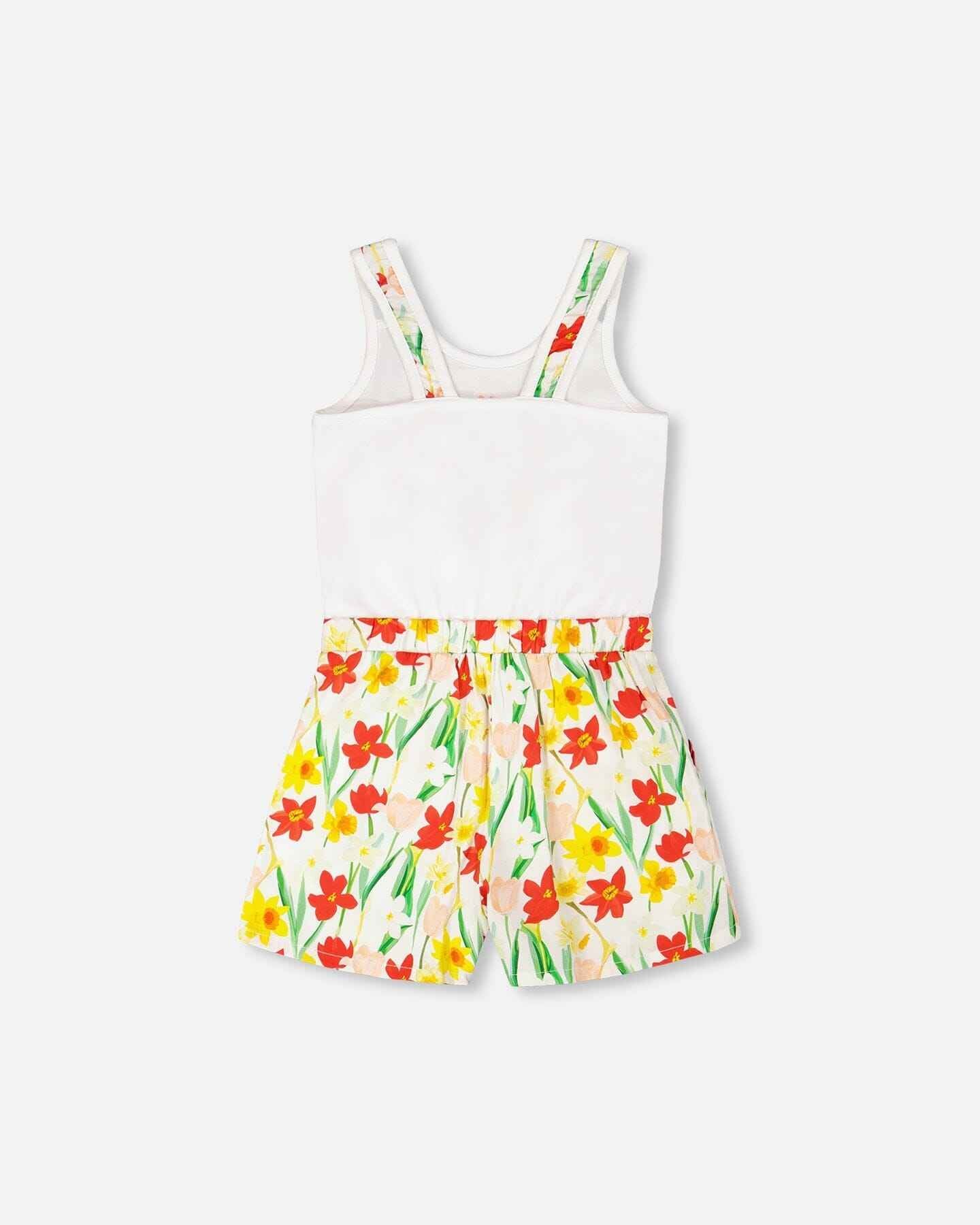 Jersey And Viscose Romper White