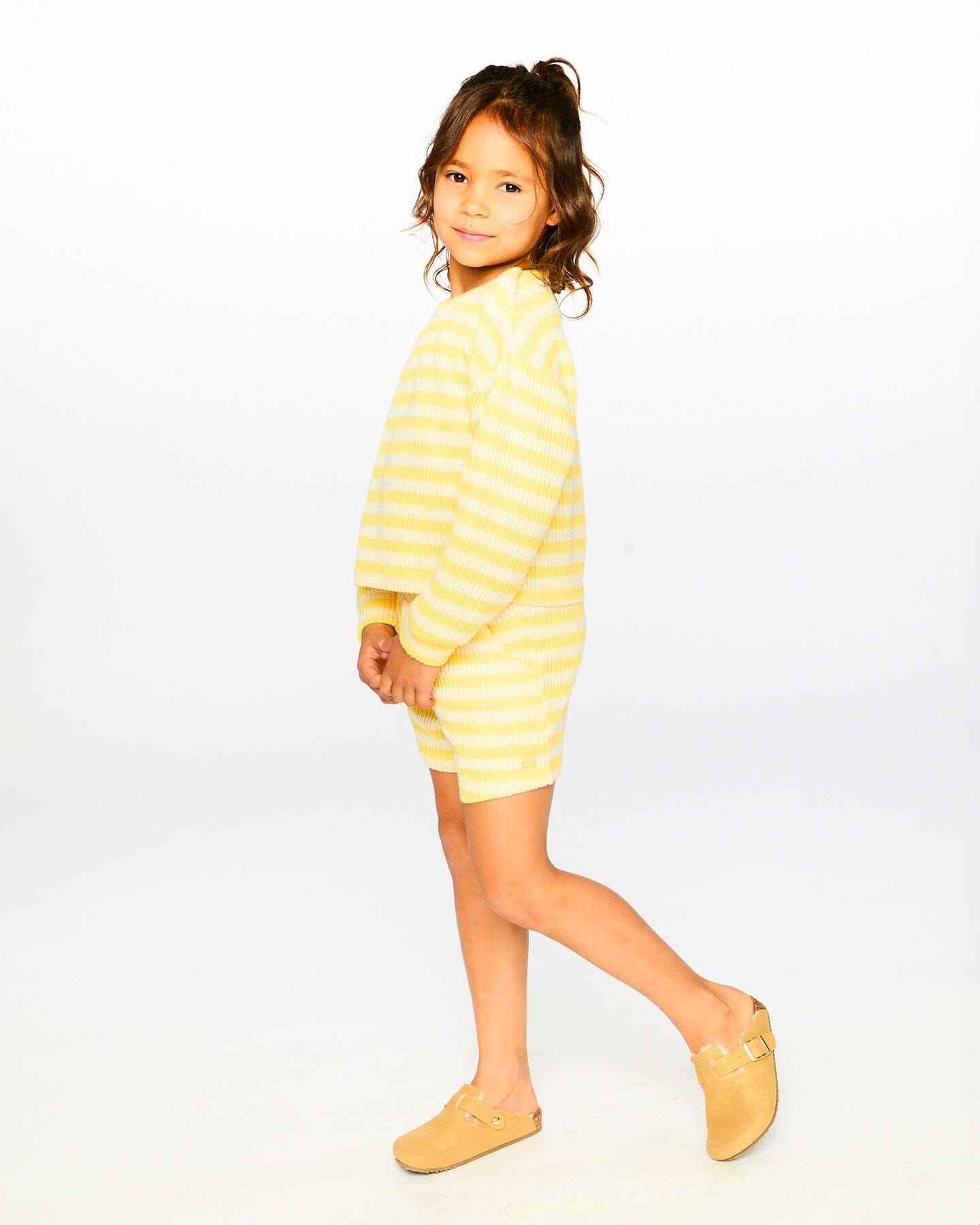 Striped Shorts Yellow And White