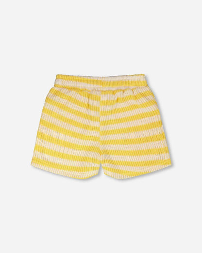 Striped Shorts Yellow And White