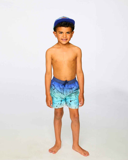 Boardshorts Blue Beach Print