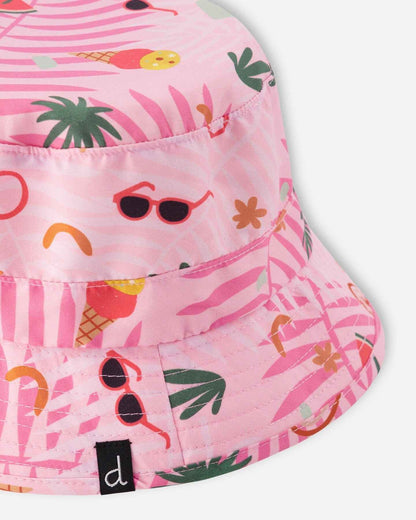 Beach Hat Pink Beach Print