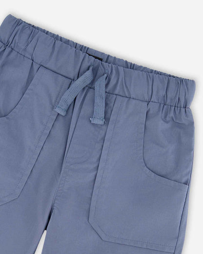 Parachute Jogger With Patch Pockets Blue Grey
