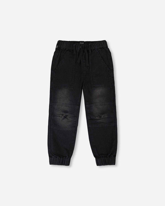 Stretch French Terry Denim Jogger Grey