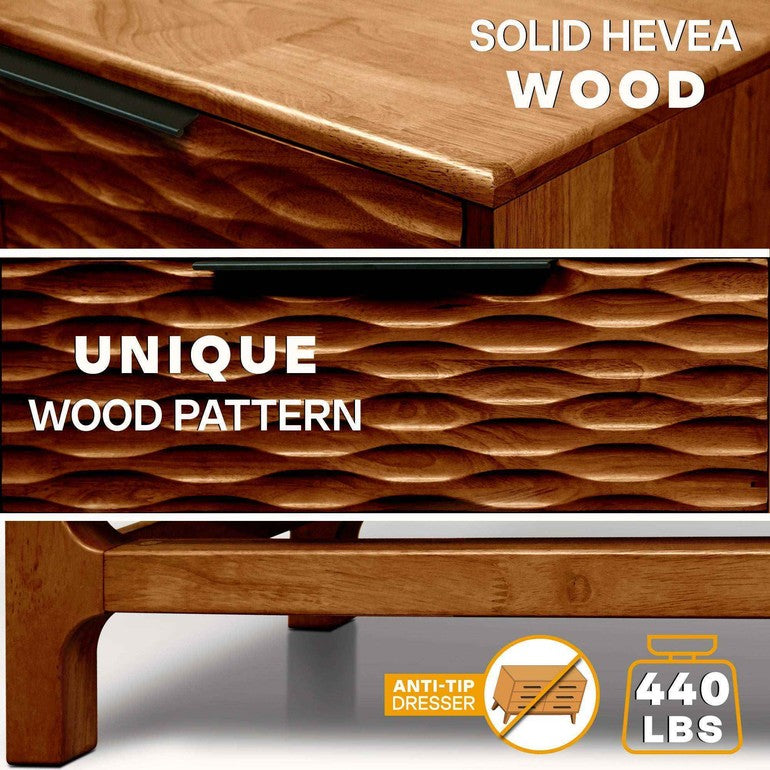 Elara Solid Wood Dresser with 6 Drawers