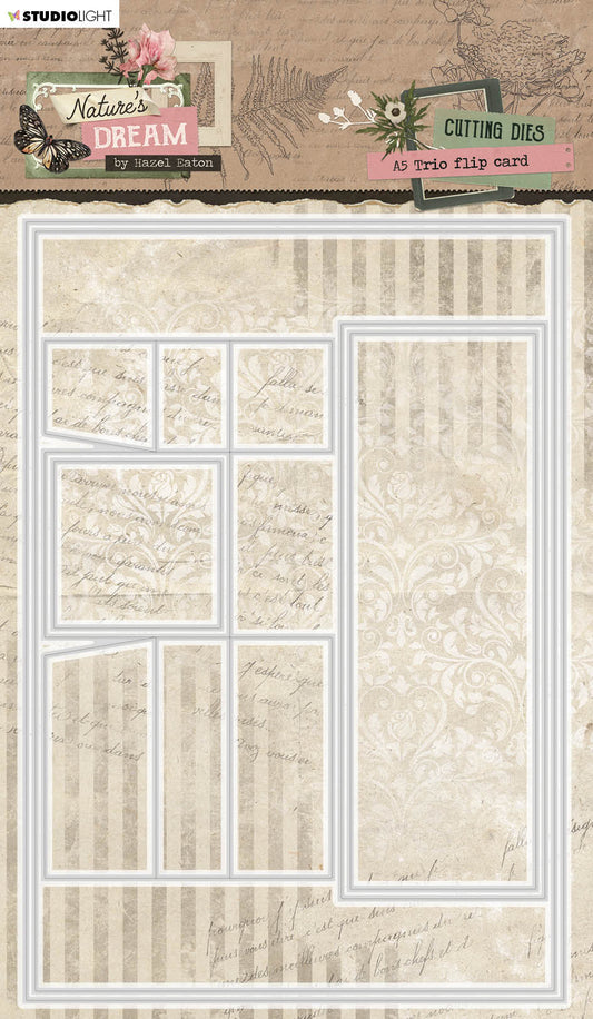 HEN Cutting Dies A5 Trio Flip Card Natures Dream 145x210x1mm 6 PC nr.708
