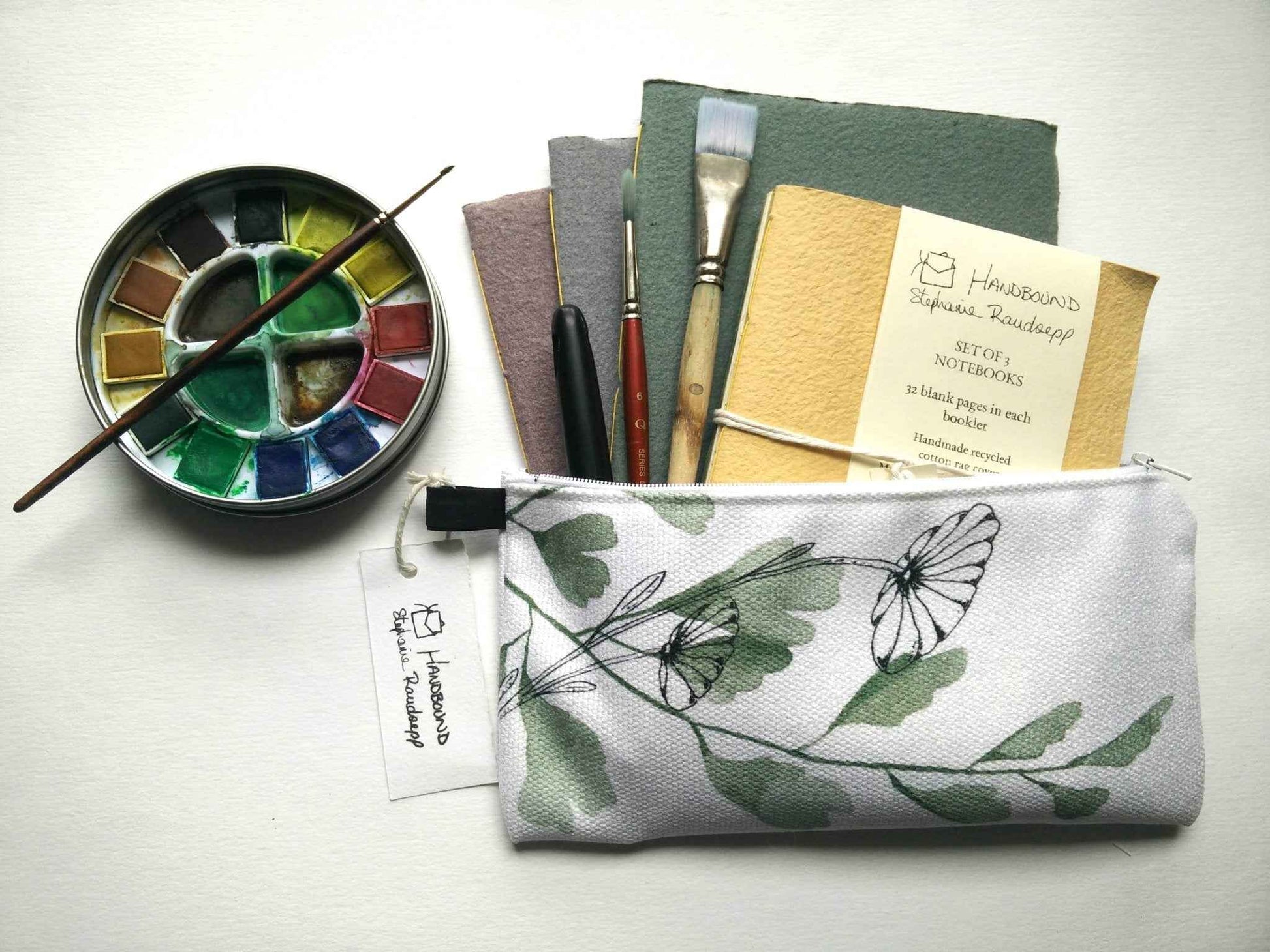 Zippered Cotton Canvas Pencil Case | Loose Leaf