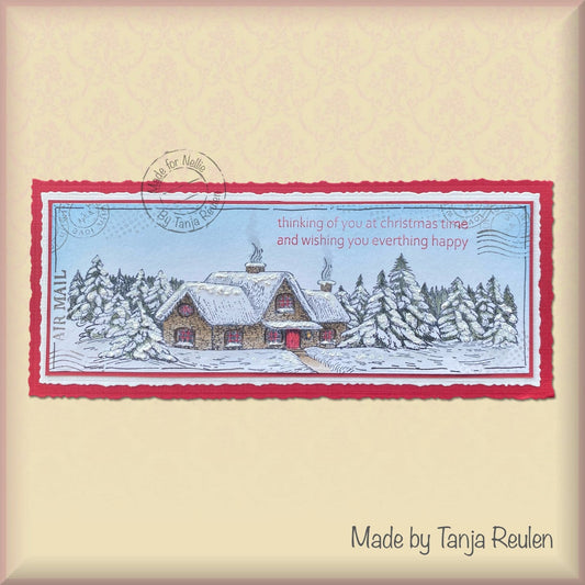Nellie's Choice Clear Stamp Idyllic Floral Scene Slim Line - Snow Landscape
