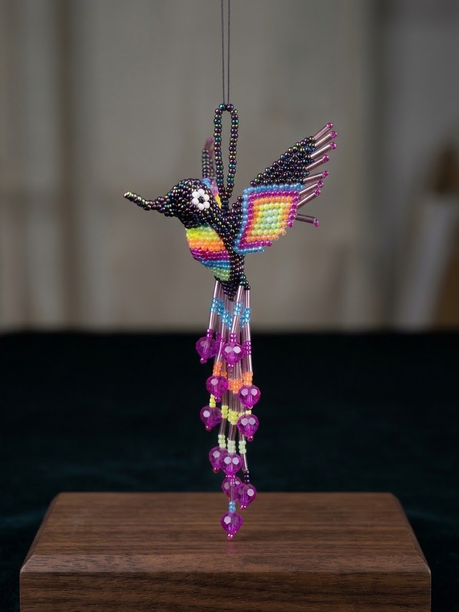 Purple Beaded Humming Bird