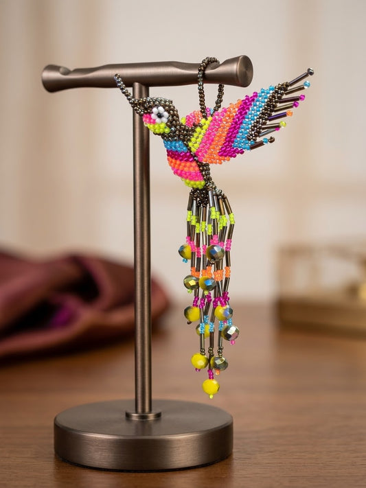 Golden and Brown Beaded Humming Bird