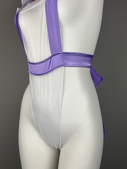 Sexy Maid Sheer Halter Bodysuit Lingerie Set with Headband