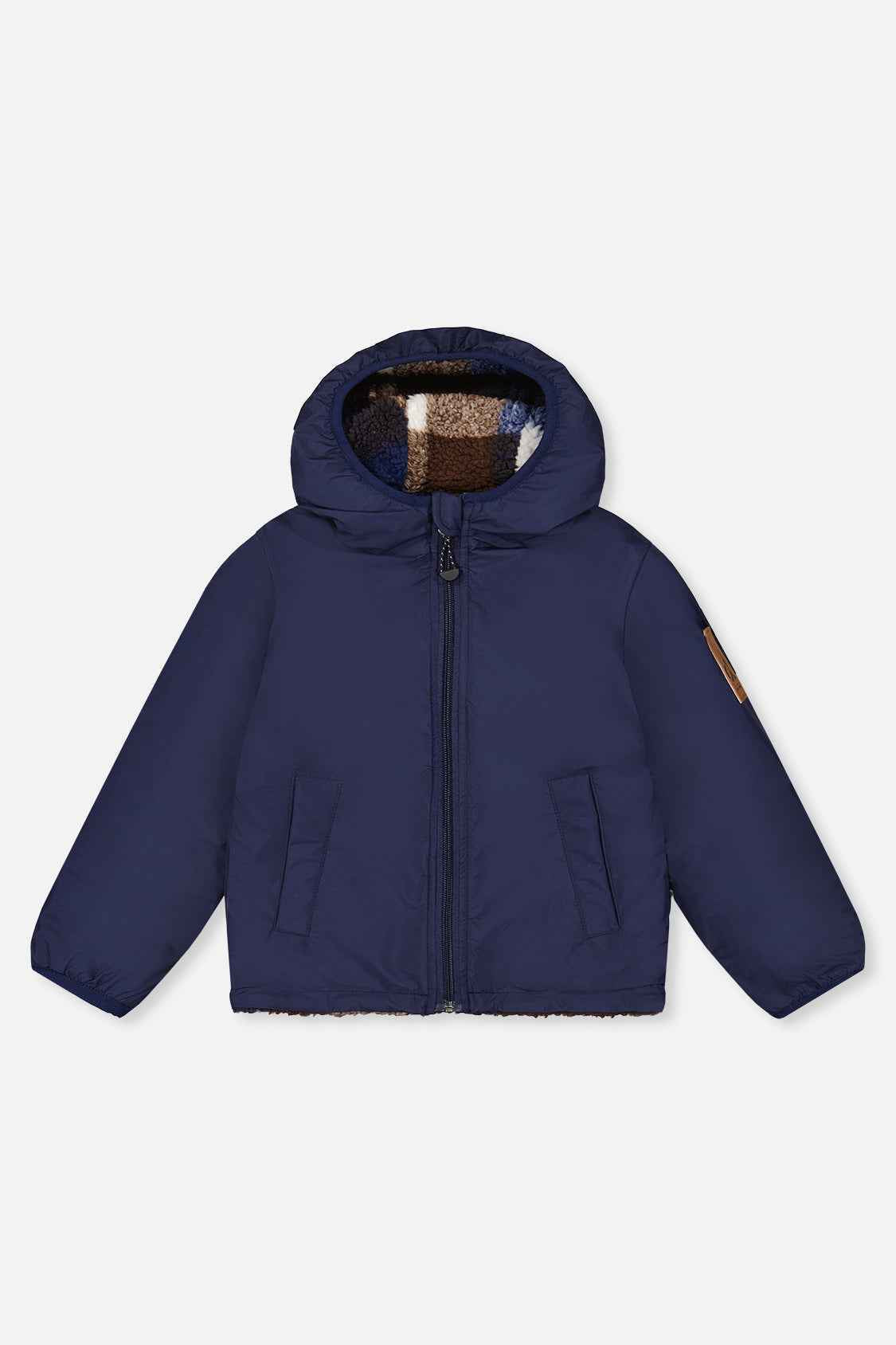 Baby Reversible Mid-Season Jacket Dark Blue And Brown