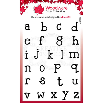 Woodware Clear Singles Quirky Typewriter Alphabet Lowercase A5 Stamp