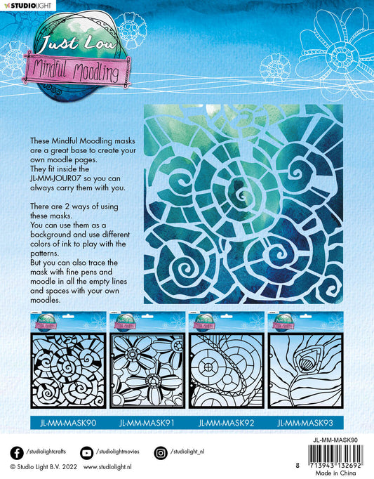 JL Mask Swirly Moodle Mindful Moodling 203,2x203,2x1mm 1 PC nr.90