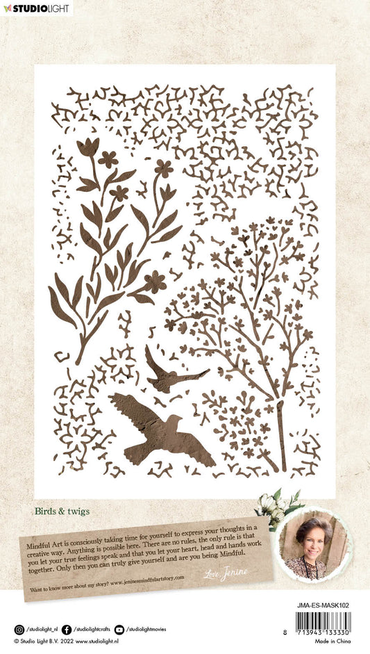 JMA Mask Birds & Twigs Essentials 148x210x1mm 1 PC nr.102