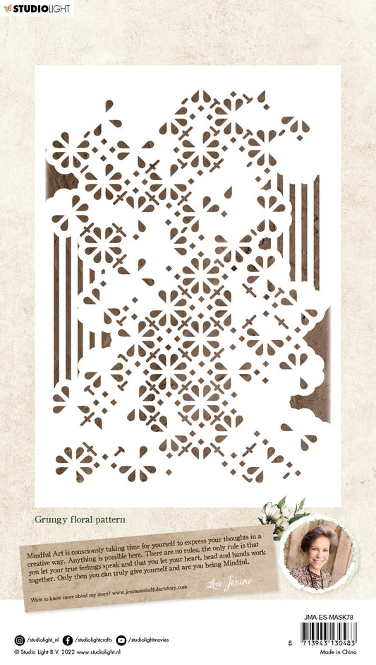 JMA Mask Grungy Floral Pattern Essentials 148x210x1mm 1 PC nr.78