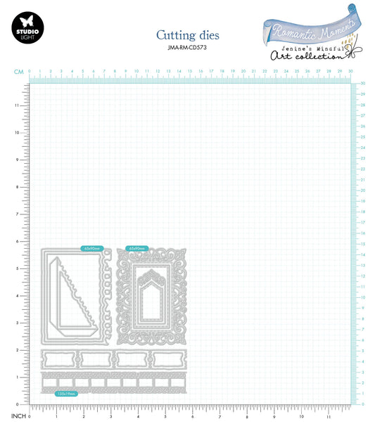 JMA Cutting Die Artist Trading Cards & Strips Romantic Moments 135x135x1mm 15 PC nr.573