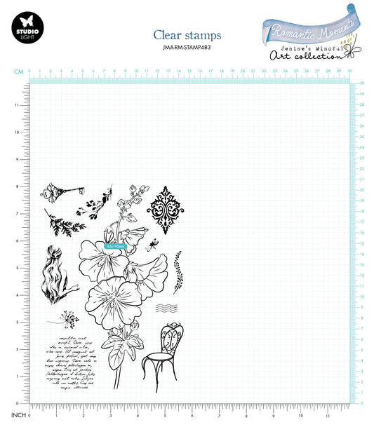 JMA Clear Stamp Hollyhock Romantic Moments 135x197x3mm 12 PC nr.483