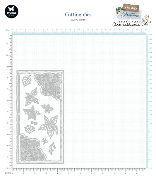 JMA Cutting Die Snowflake & Poinsettia Vintage Christmas 105x210x1mm 15 PC nr.719