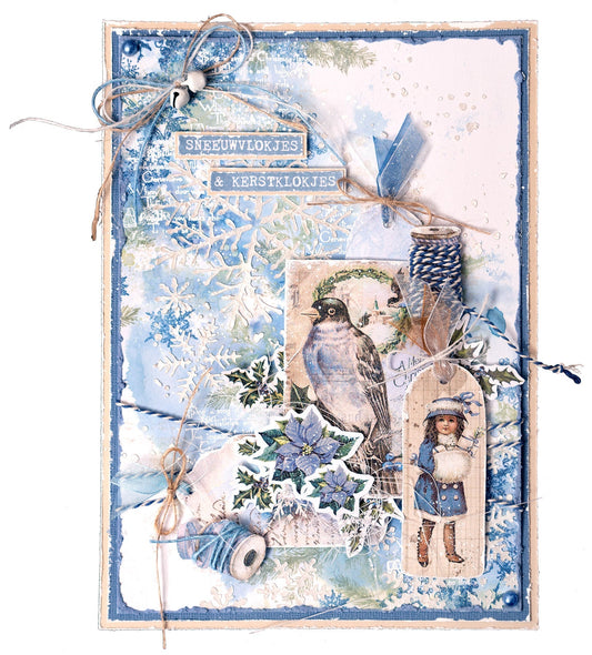 JMA Mask Snowflake ATC Backgrounds Vintage Christmas 130x180x1mm 5 PC nr.240