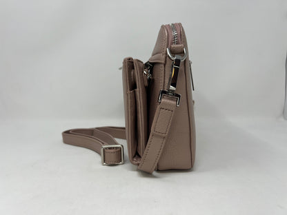 Petit Sac bandoulière avec porte-carte détachable rose platine | Kennedi