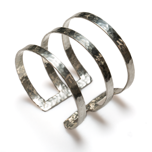 Triple Bar Metal Cuff - Silver Colour