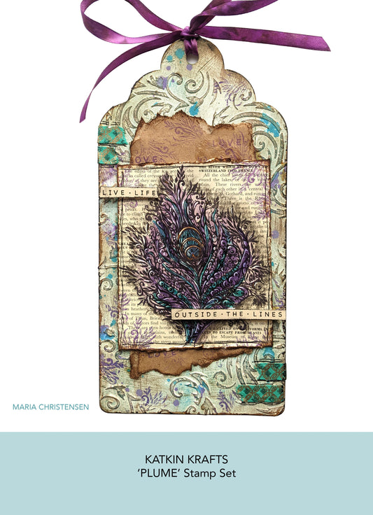 Katkin Krafts Plume 6 in x 8 in Clear Stamp Set