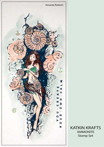 Katkin Krafts Ammonite 6 in x 8 in Clear Stamp Set