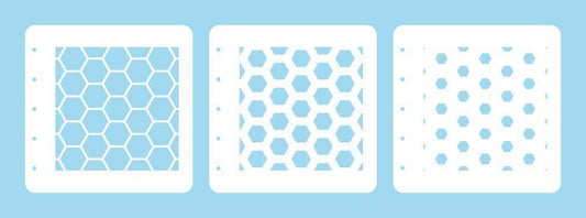 Layered combi stencil set (set of 3) Honeycomb