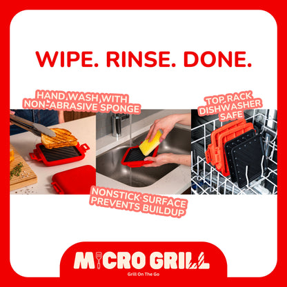 Micro Grill Classic™ Toastie Maker, Microwave Grill, Sandwich Toaster, 3 Minute Grilled Cheese, Crispy, Panini Press, Dishwasher Safe, Office, Home, Travel & School Dorms