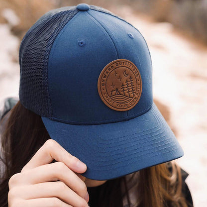 Stellar Night Leather Patch Trucker Hat