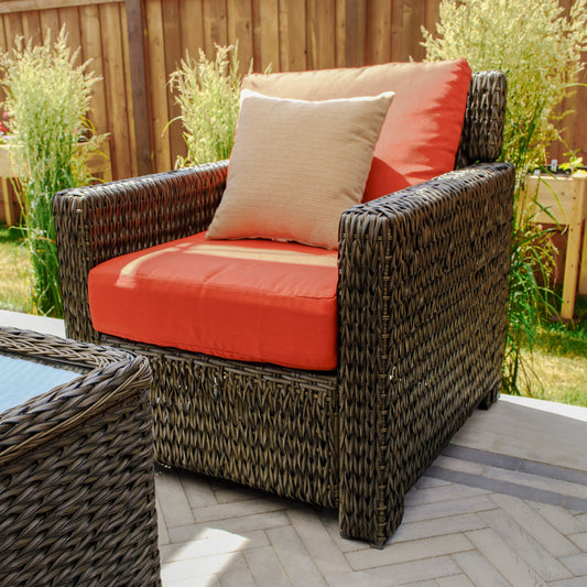 Laguna Point 5-Piece Wicker Outdoor Conversational Loveseat Set - AURABAGS SHOP