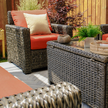 Laguna Point 4-Piece Wicker Outdoor Modular Conversational Set - AURABAGS SHOP