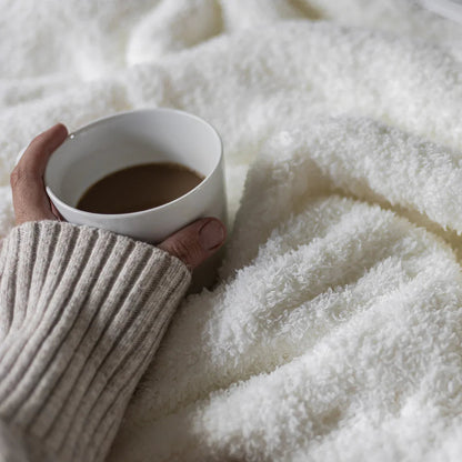 White Solid Double Layered Throw
