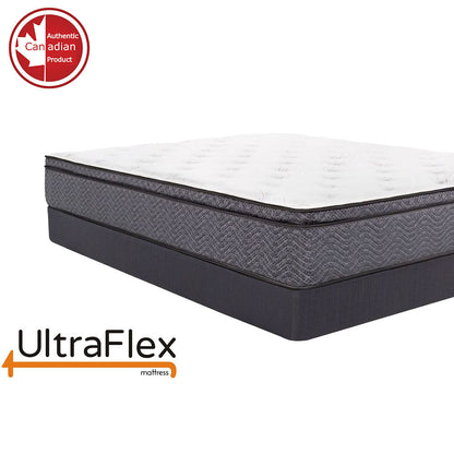 UltraFlex® REVIVE- Hybrid 12” Breathable Pillowtop, Spinal Support HDcoils, Luxury Hypoallergic Foam Encasement, Pressure Relieving Mattress (Made in Canada) - With Waterproof Mattress Protector