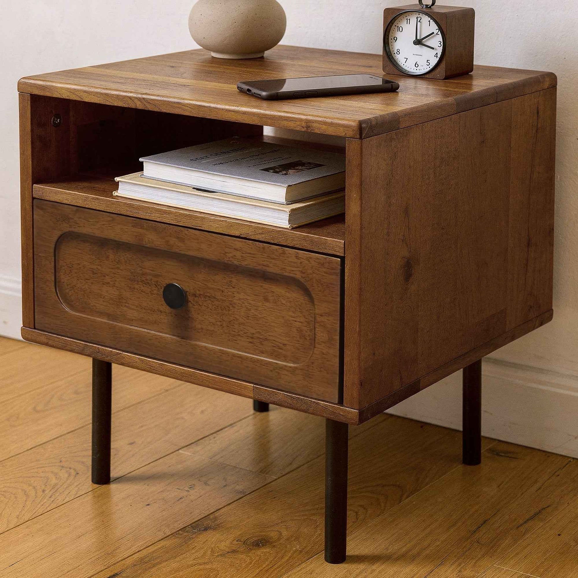 Savana Single Drawer Solid Wood Nightstand