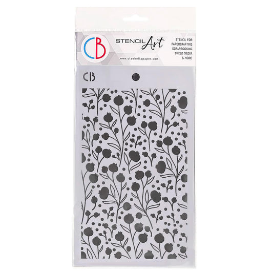 Ciao Bella Texture Stencil 5"x8" Winter Berries